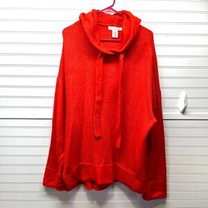 H&M LOGG Label of Graded Goods Orange Hooded Oversized Wool Blend Sweater Size M